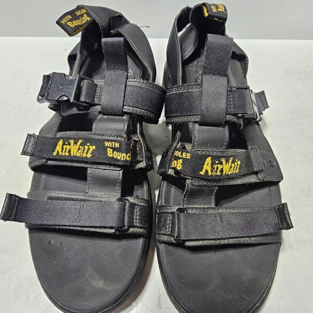 Dr. Martens Pearson Sandals Mens 14 Black Utility Strap Buckle AirWair
